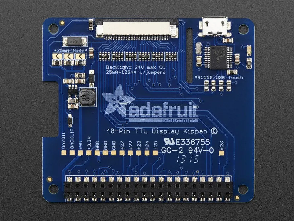 Adafruit DPI TFT Kippah for Raspberry Pi with Touch Support