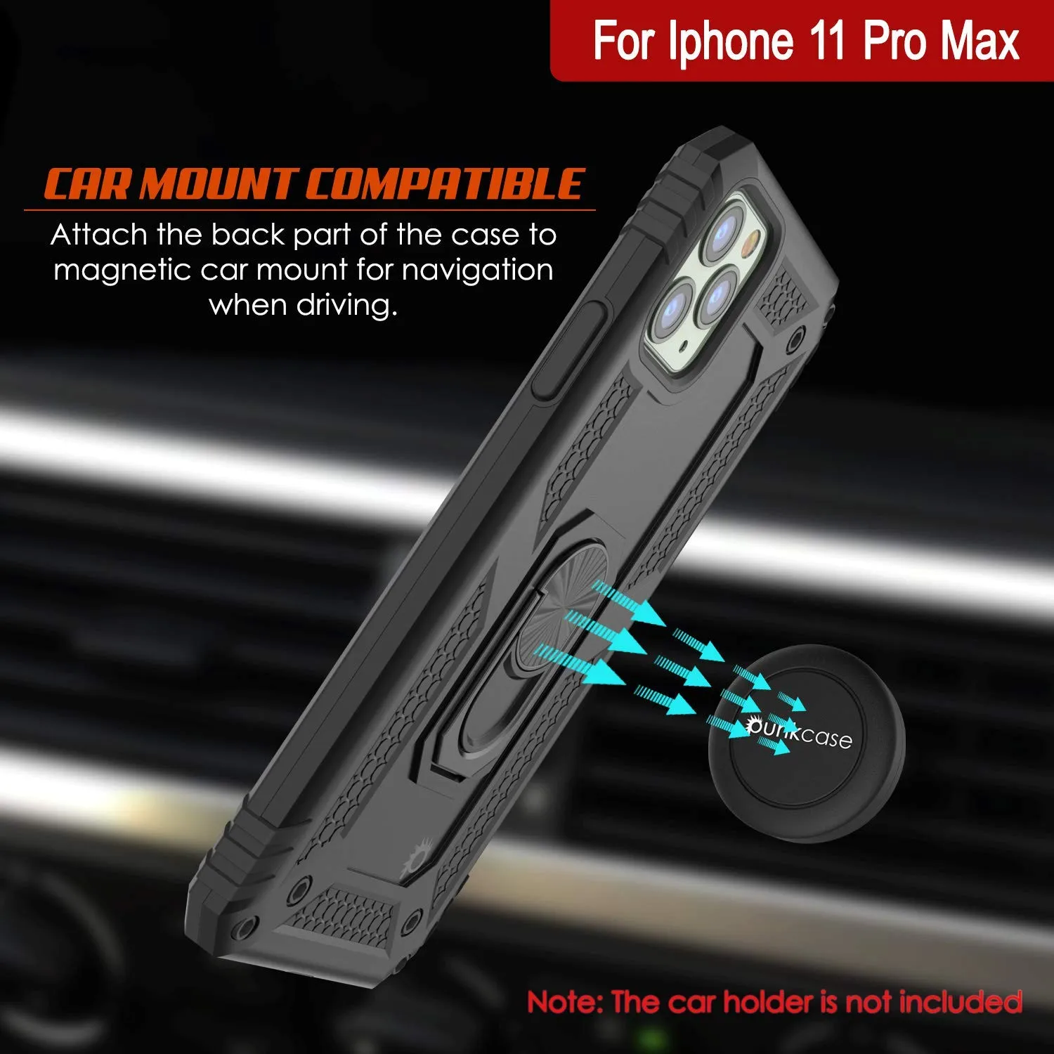 Apple iPhone 11 Pro Max Punkcase ArmorShield Military Style Case Black