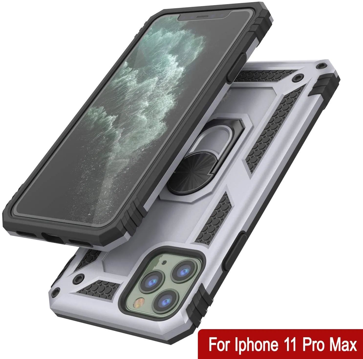 Apple iPhone 11 Pro Max Punkcase ArmorShield Military Style Case Silver