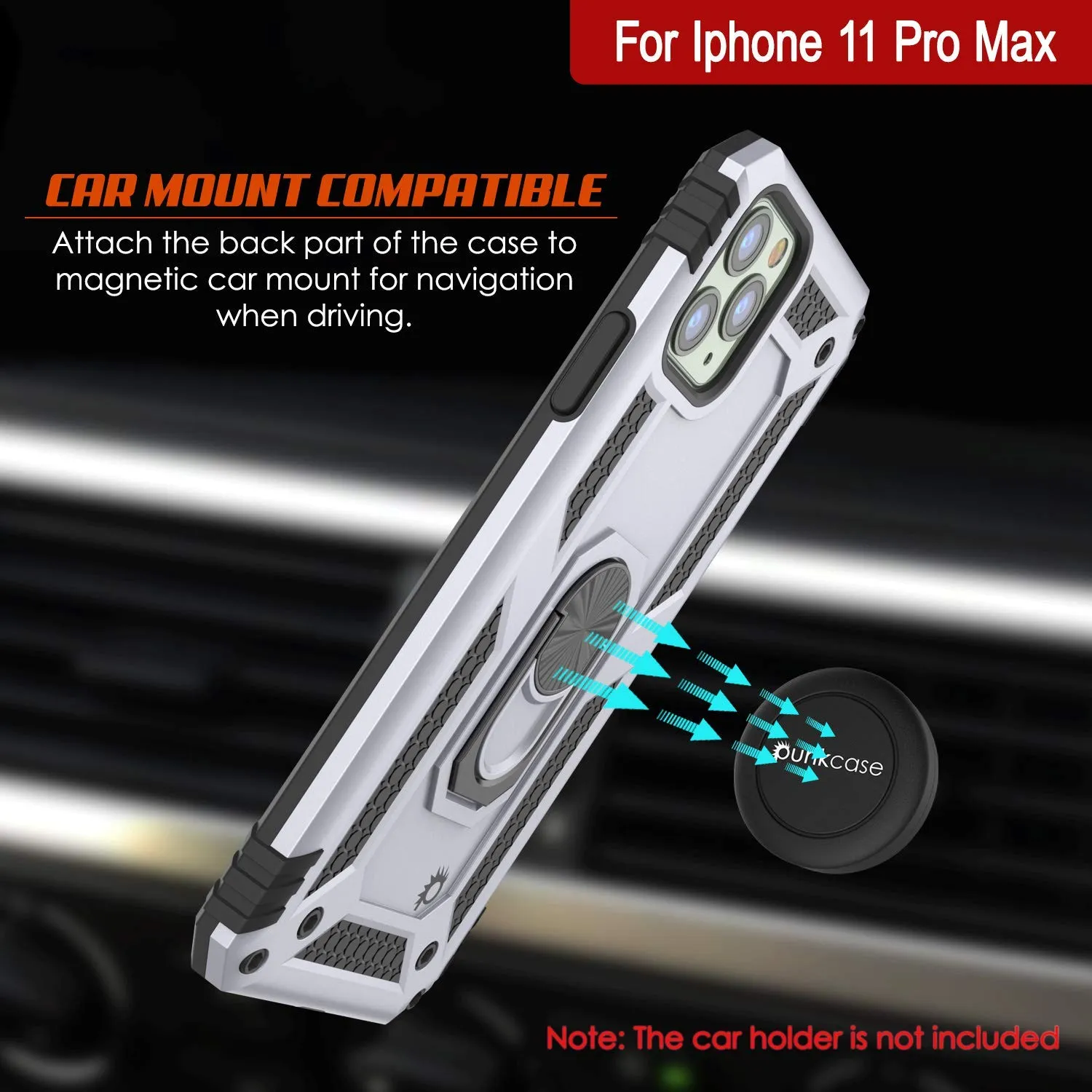 Apple iPhone 11 Pro  Punkcase ArmorShield Military Style Case Silver