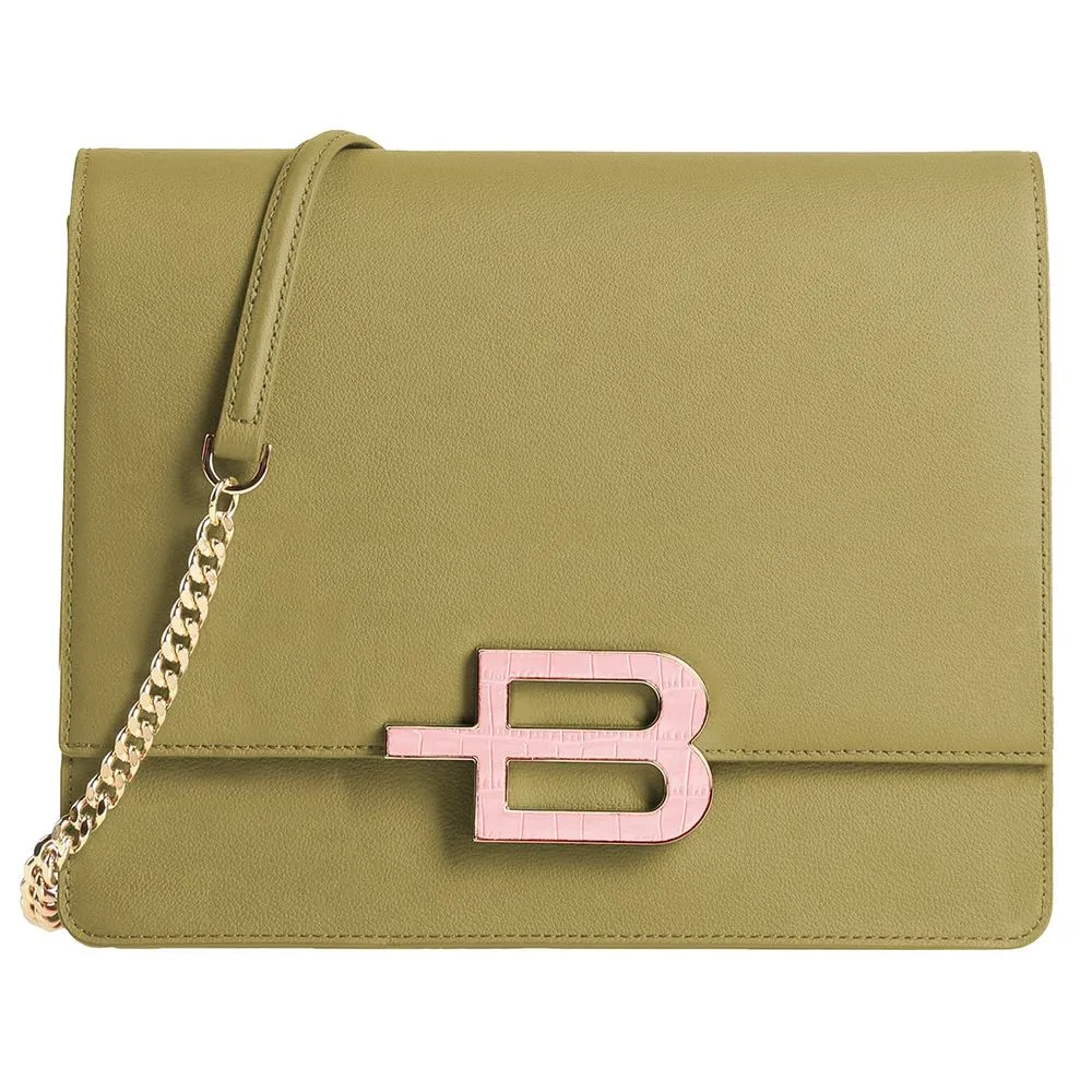 Baldinini Trend Chic Pistachio Calfskin Shoulder Bag