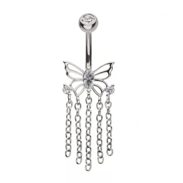 Belly Ring - Butterfly 5 Chain