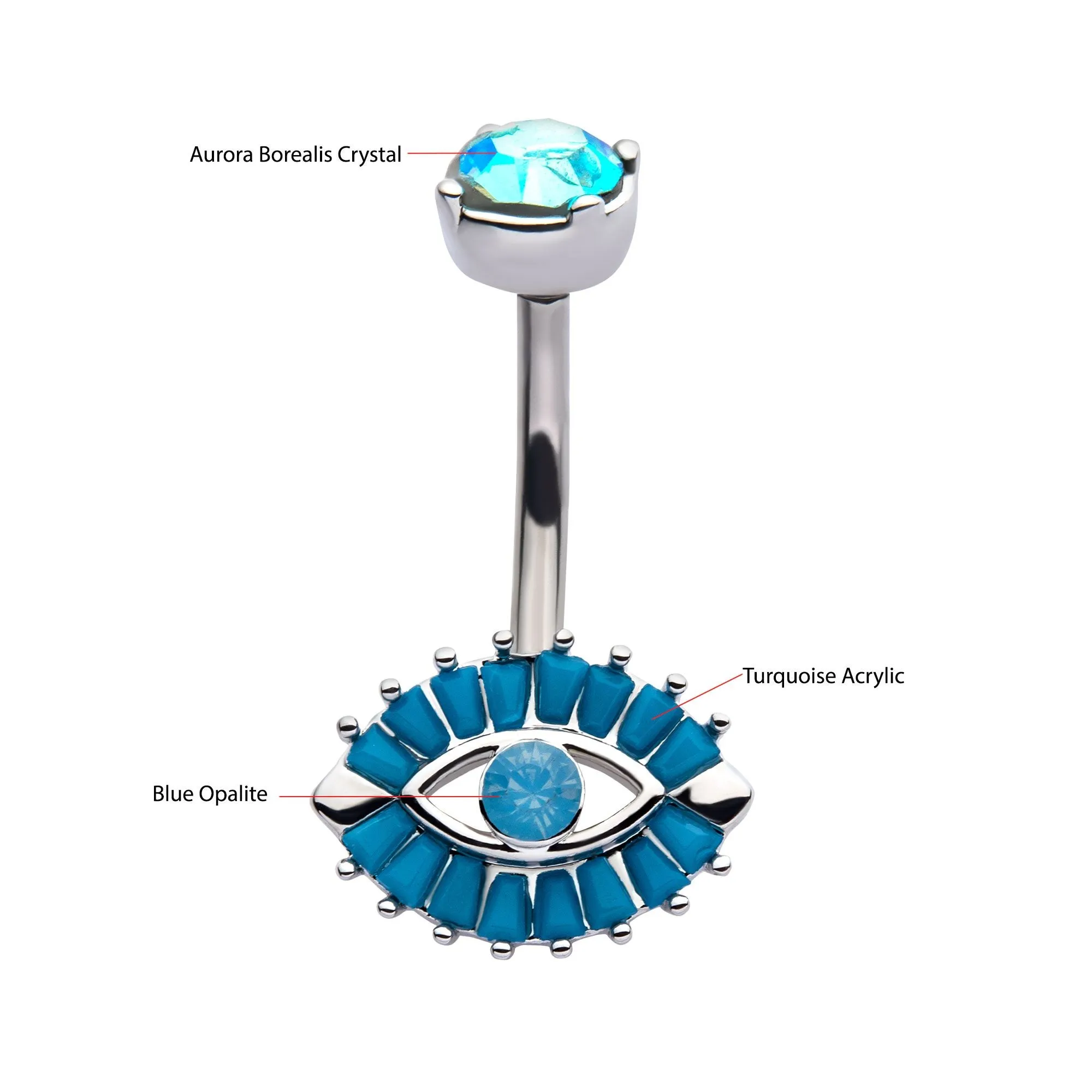 Belly Ring - Evil Eye Turquoise