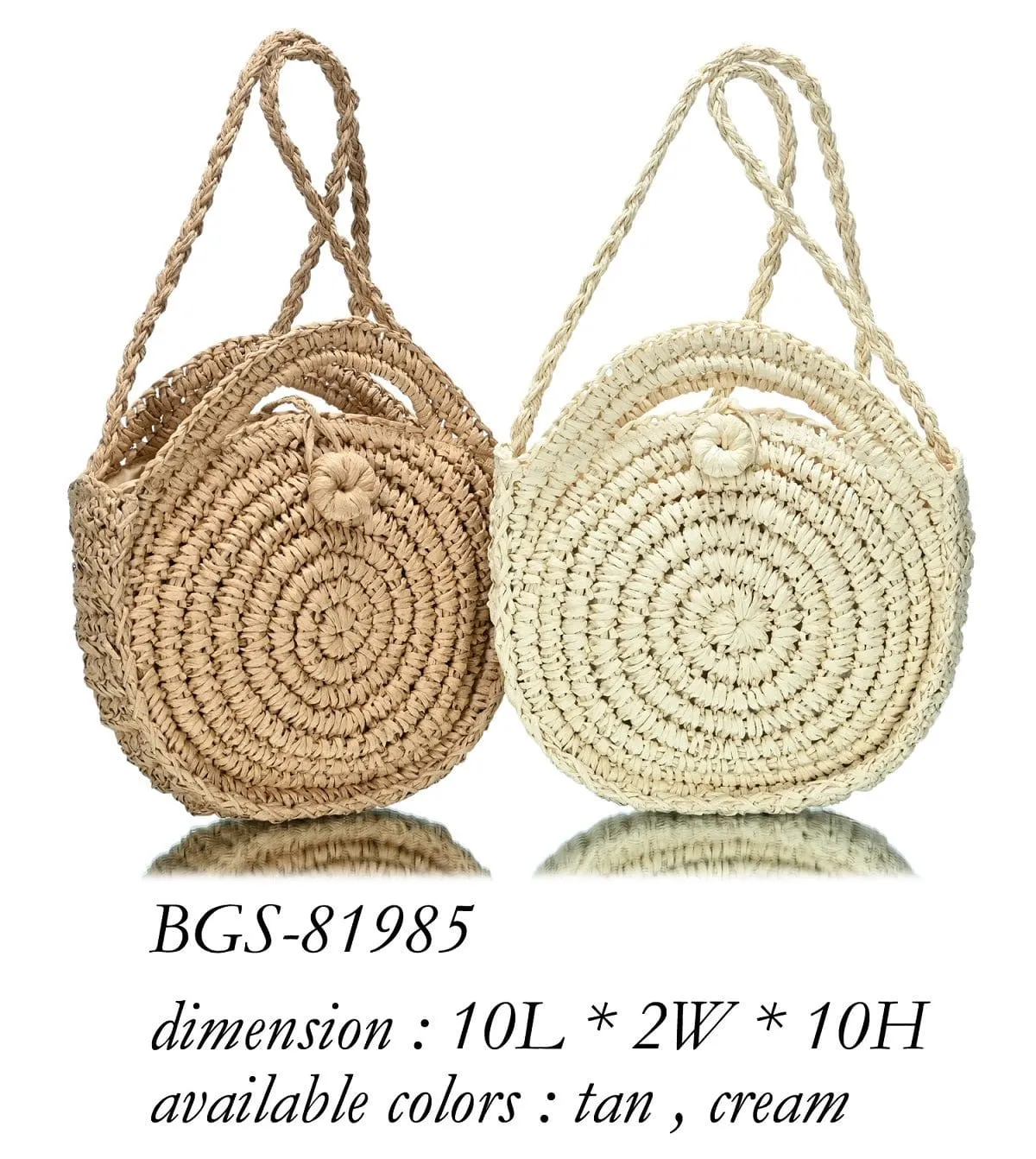 BGS81985 Round Straw Crossbody Bags