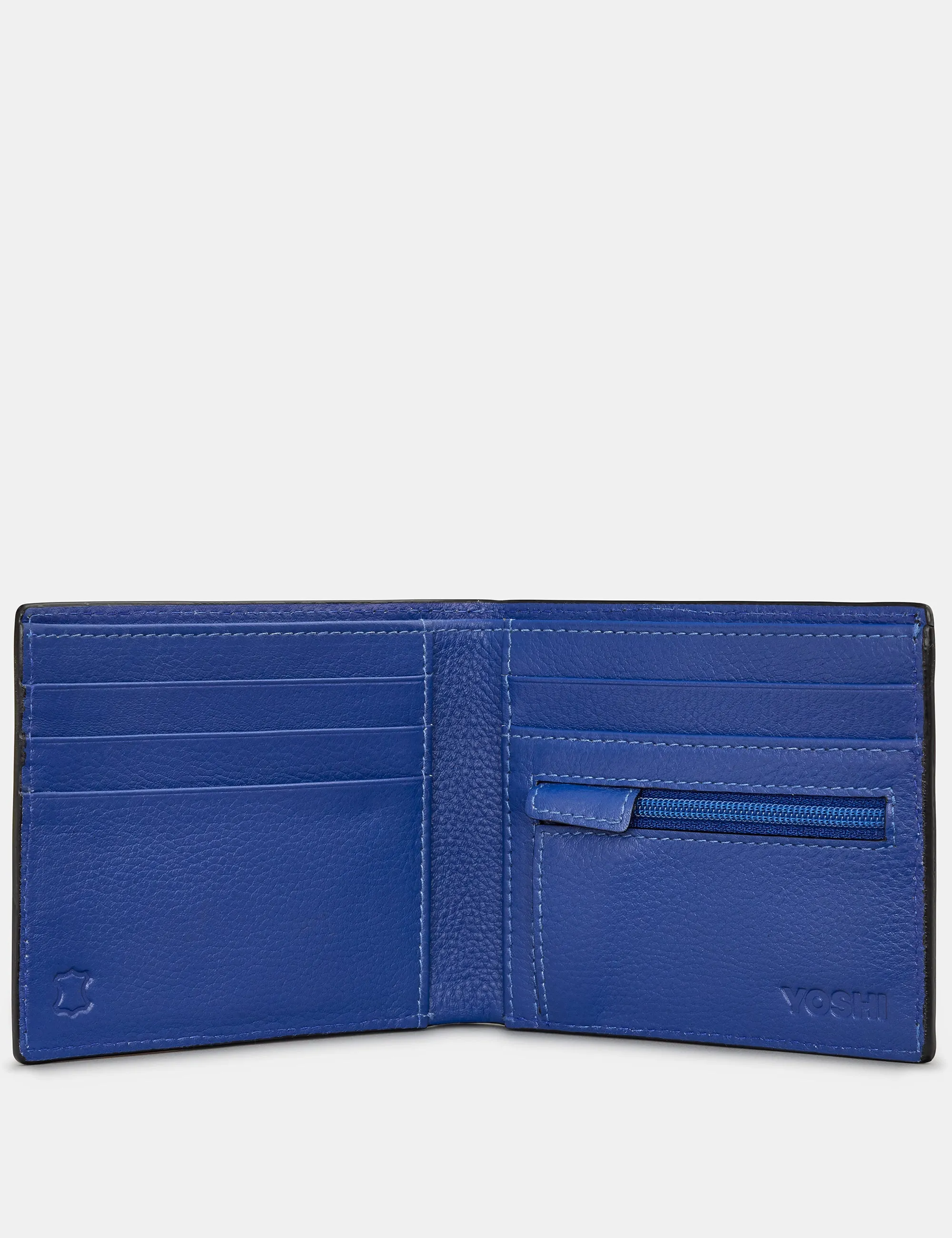 Black And Blue Leather Wallet