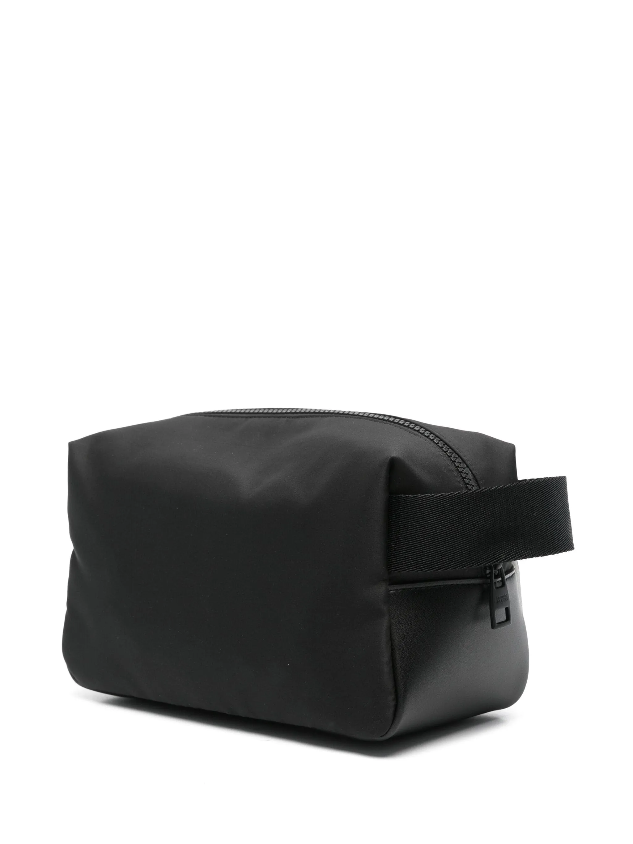 Black Panelled Leather Beauty Case