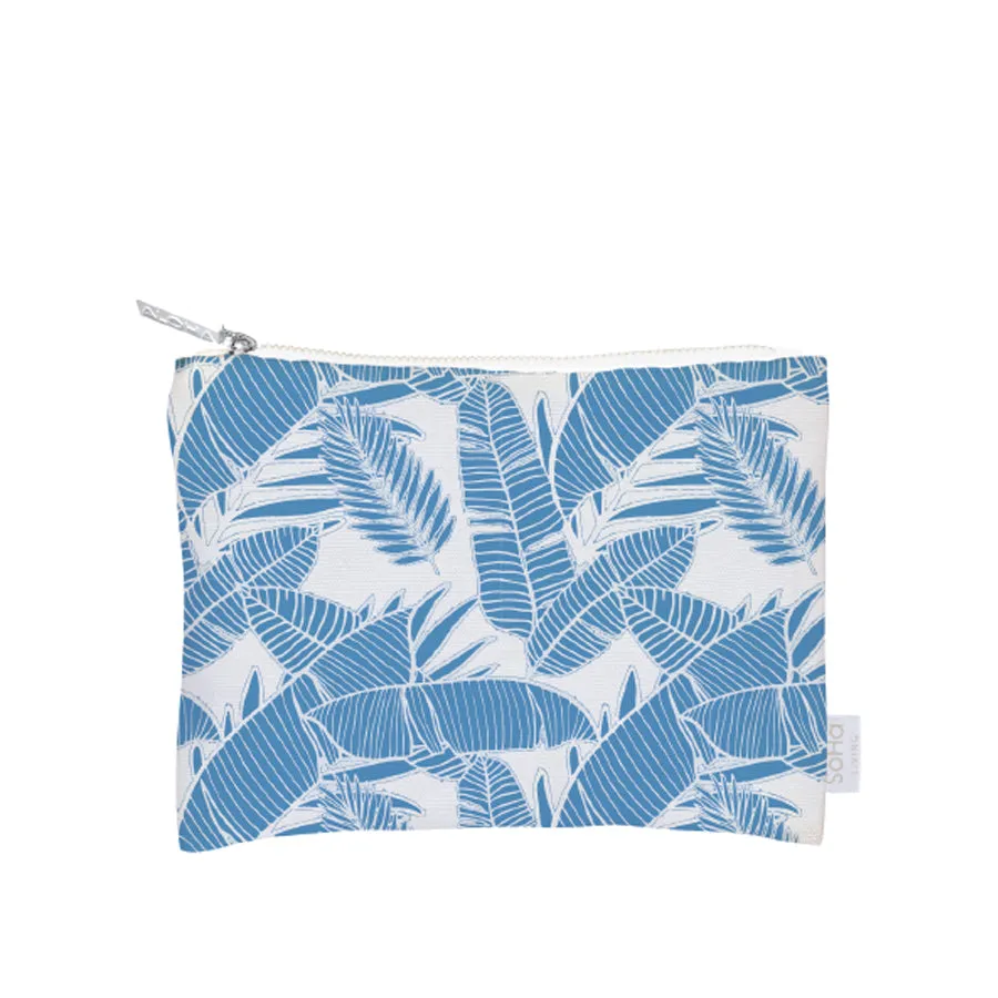 *Blue Tropical Neoprene Zipper Tote