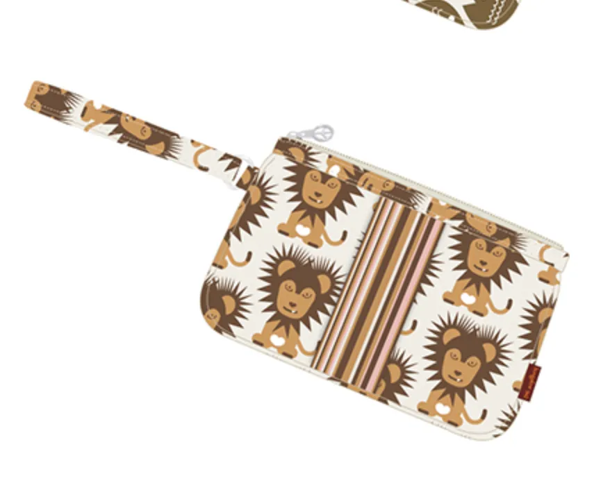 Bungalow 360 - Lion Cotton Canvas Striped Wristlet