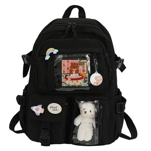 Cute Women Backpacks Waterproof Multi-Pocket Nylon School Backpack for