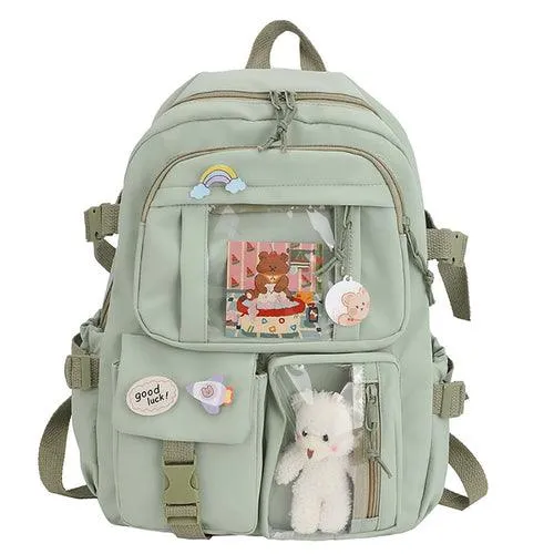 Cute Women Backpacks Waterproof Multi-Pocket Nylon School Backpack for