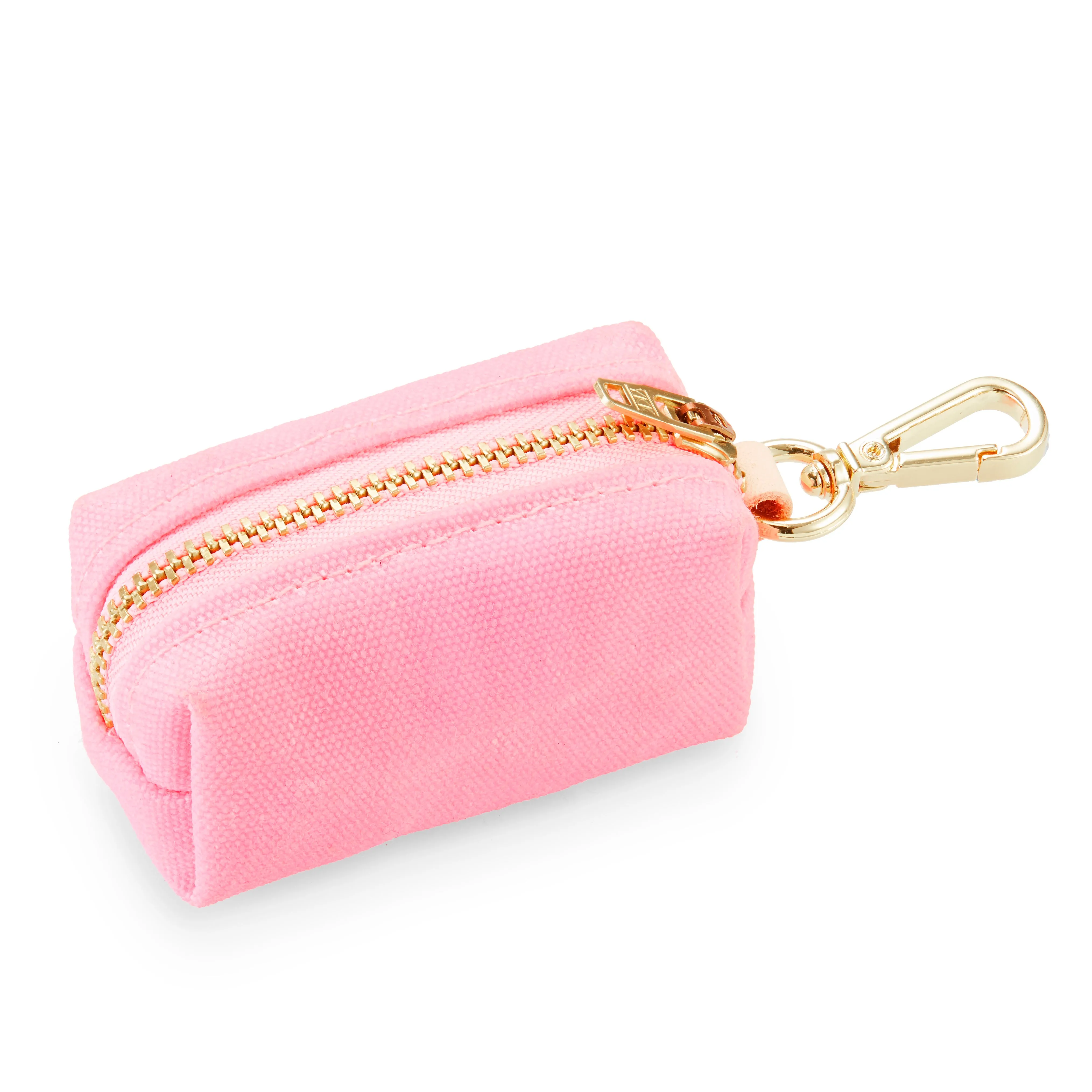 Dog Poop Bag dispenser: Petal Pink Waxed Canvas