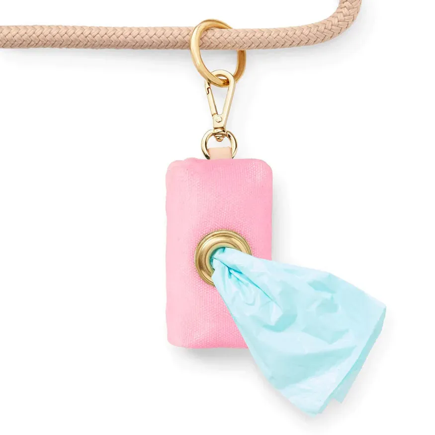 Dog Poop Bag dispenser: Petal Pink Waxed Canvas