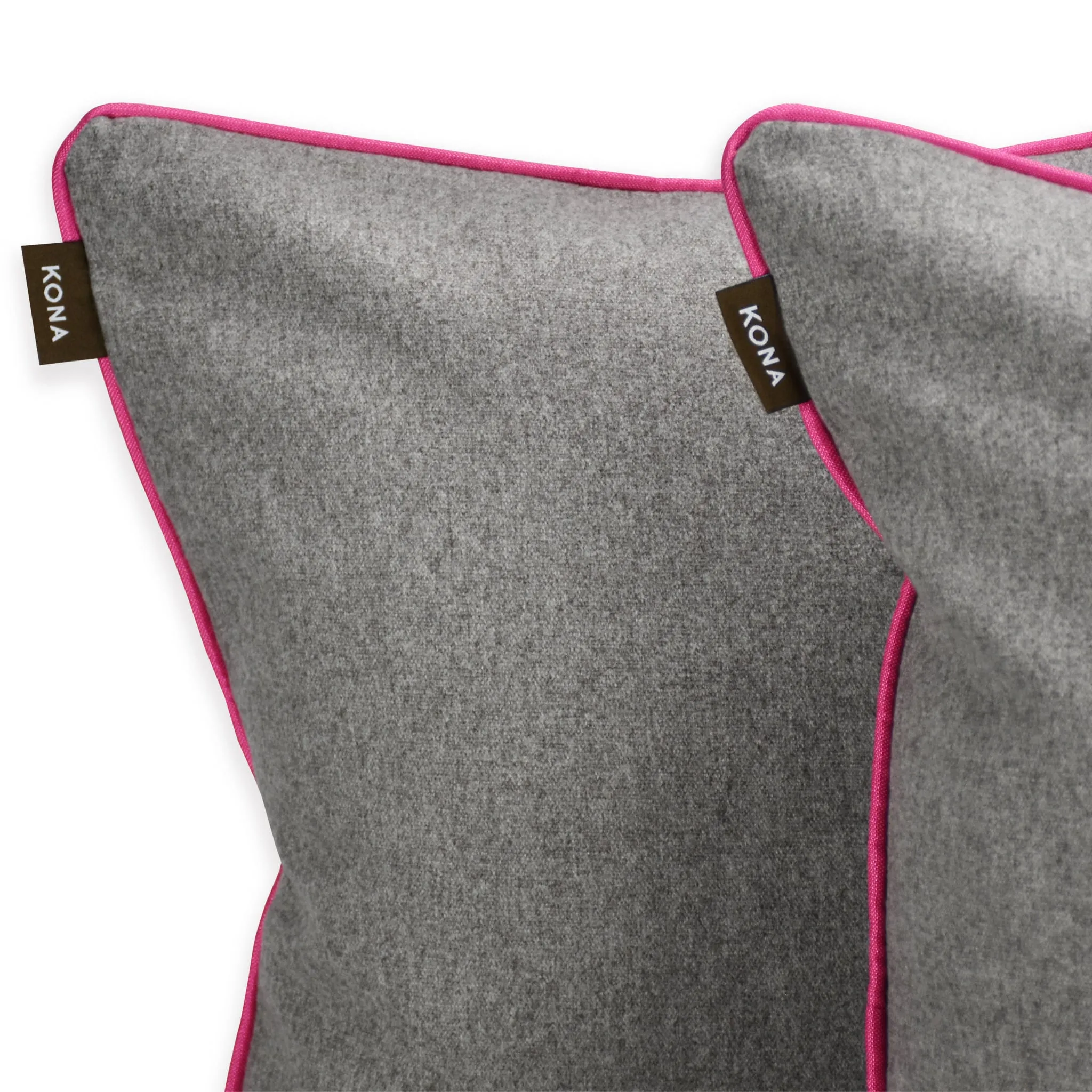 Doggy Décor Set - Grey Flannel with Hot Pink Trim