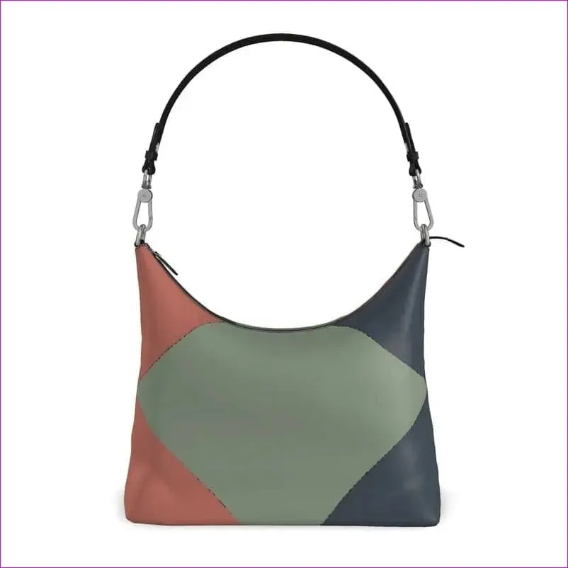 Eclectic Authentic Leather Designer Square Hobo Bag