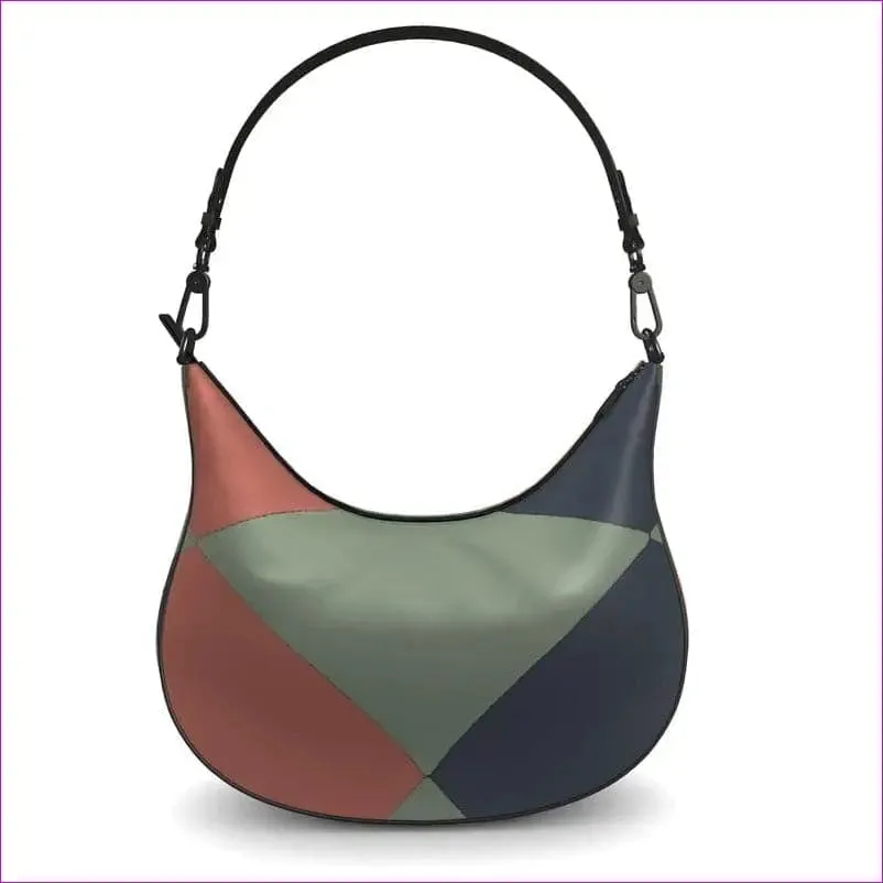 Eclectic Designer Leather Curve Hobo Bag