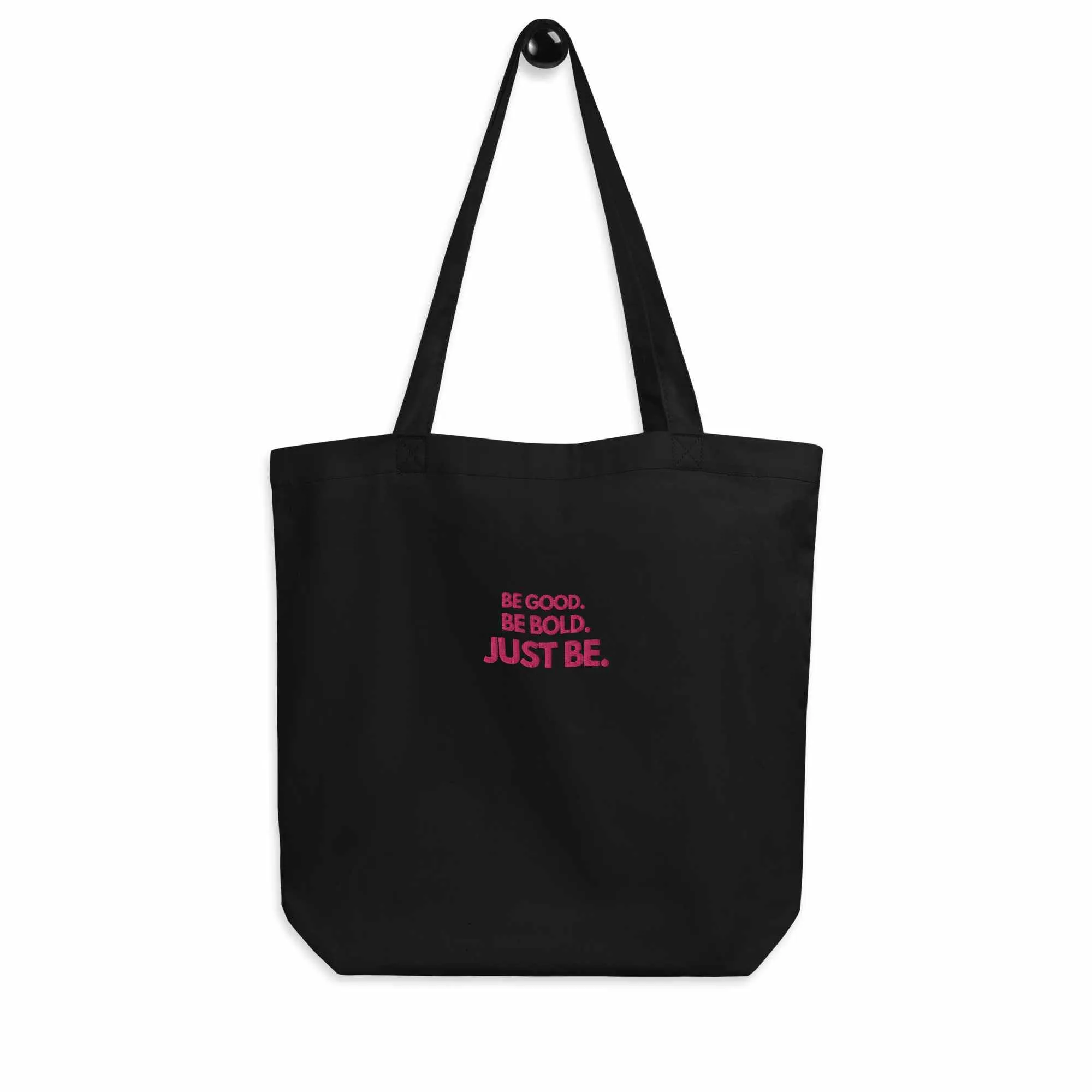 Embroidered Black Tote Bag