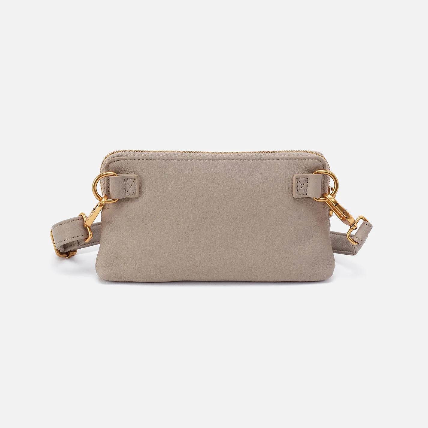 Fern Slim Belt Bag In Pebbled Leather - Taupe