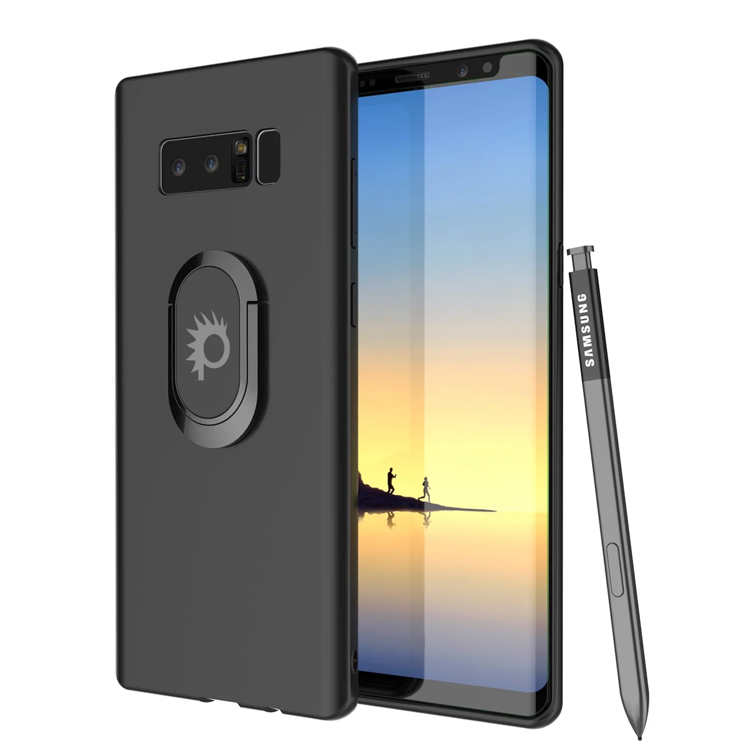 Galaxy Note 8 Punkcase Magnetix Screen Protector Slim Case [Black]