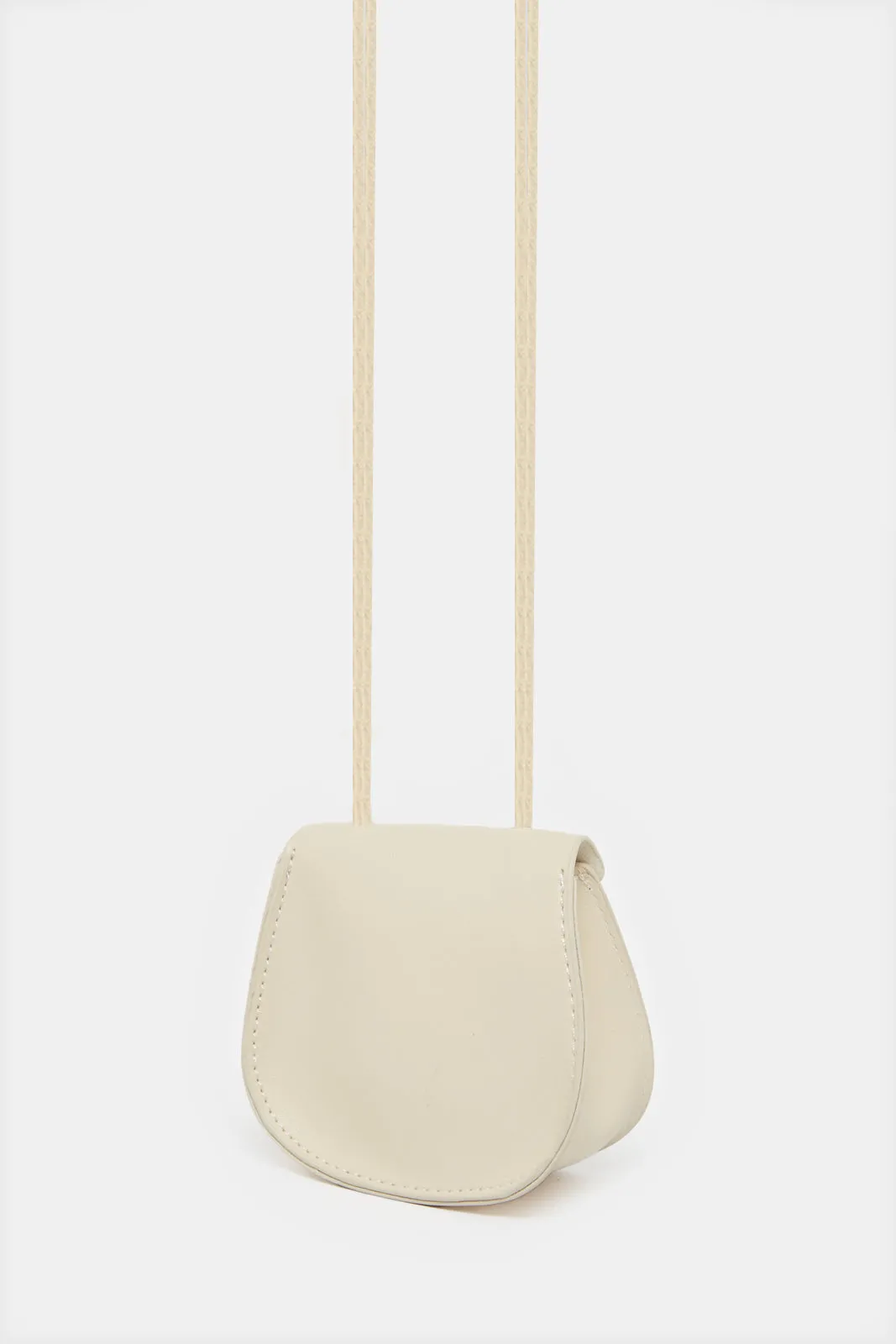 Girls Beige Plain Cross Body Bag