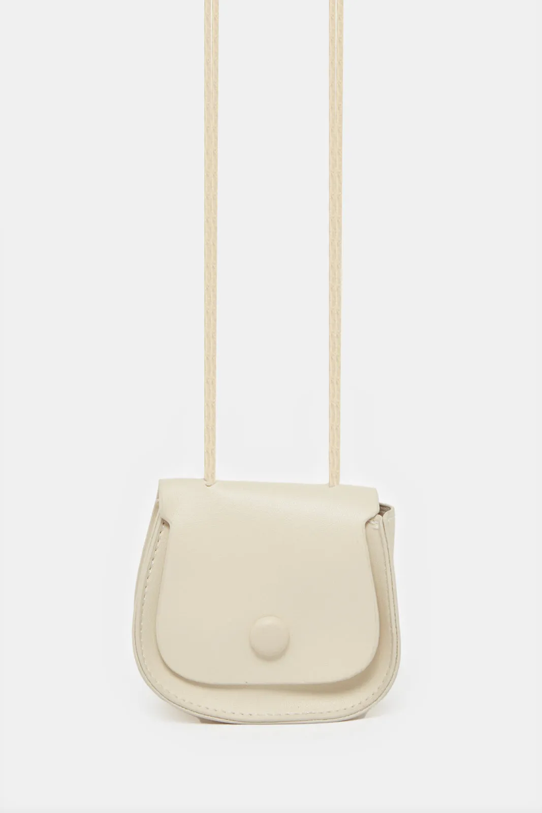 Girls Beige Plain Cross Body Bag