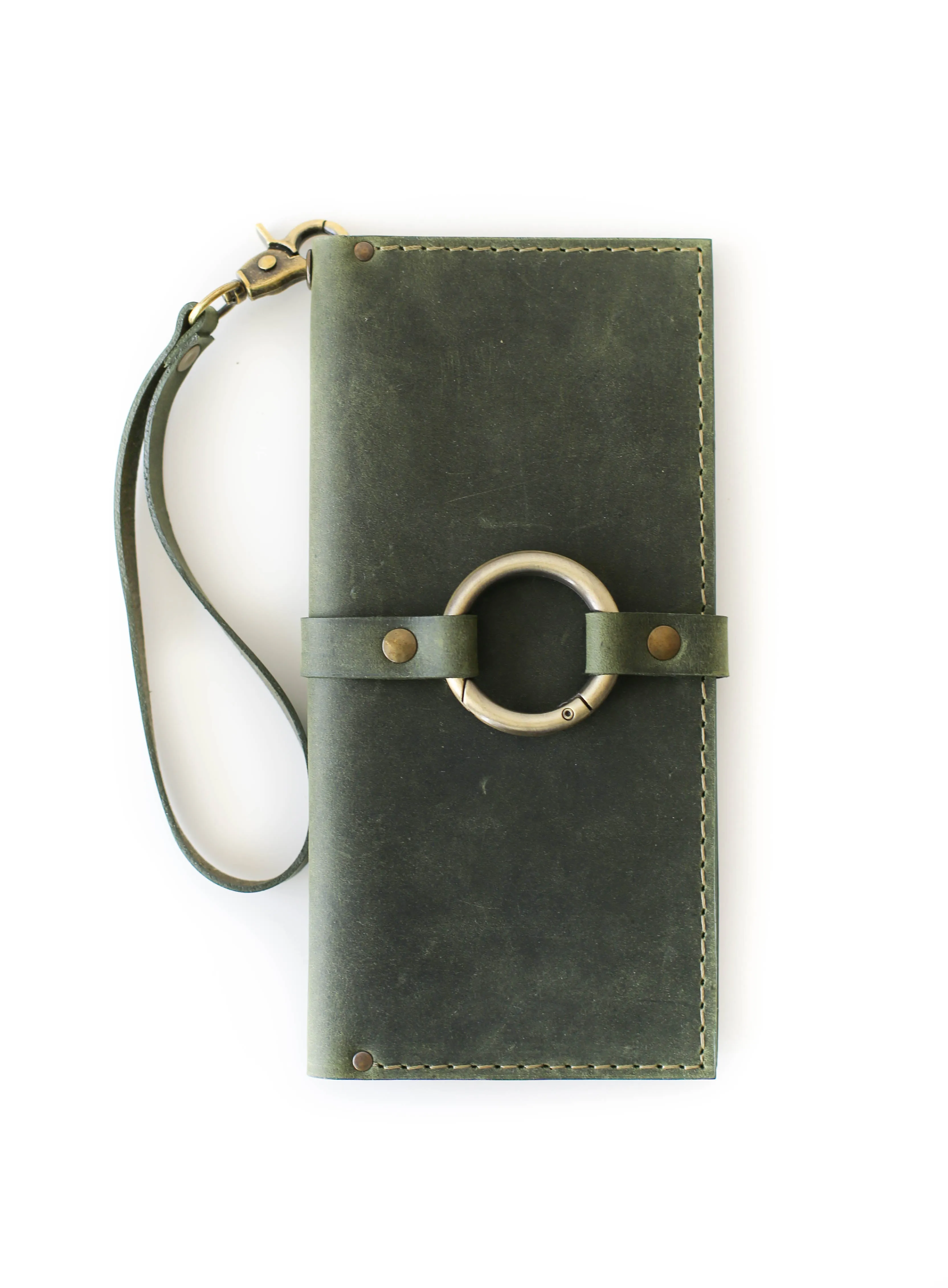 Green Long Leather Wallet