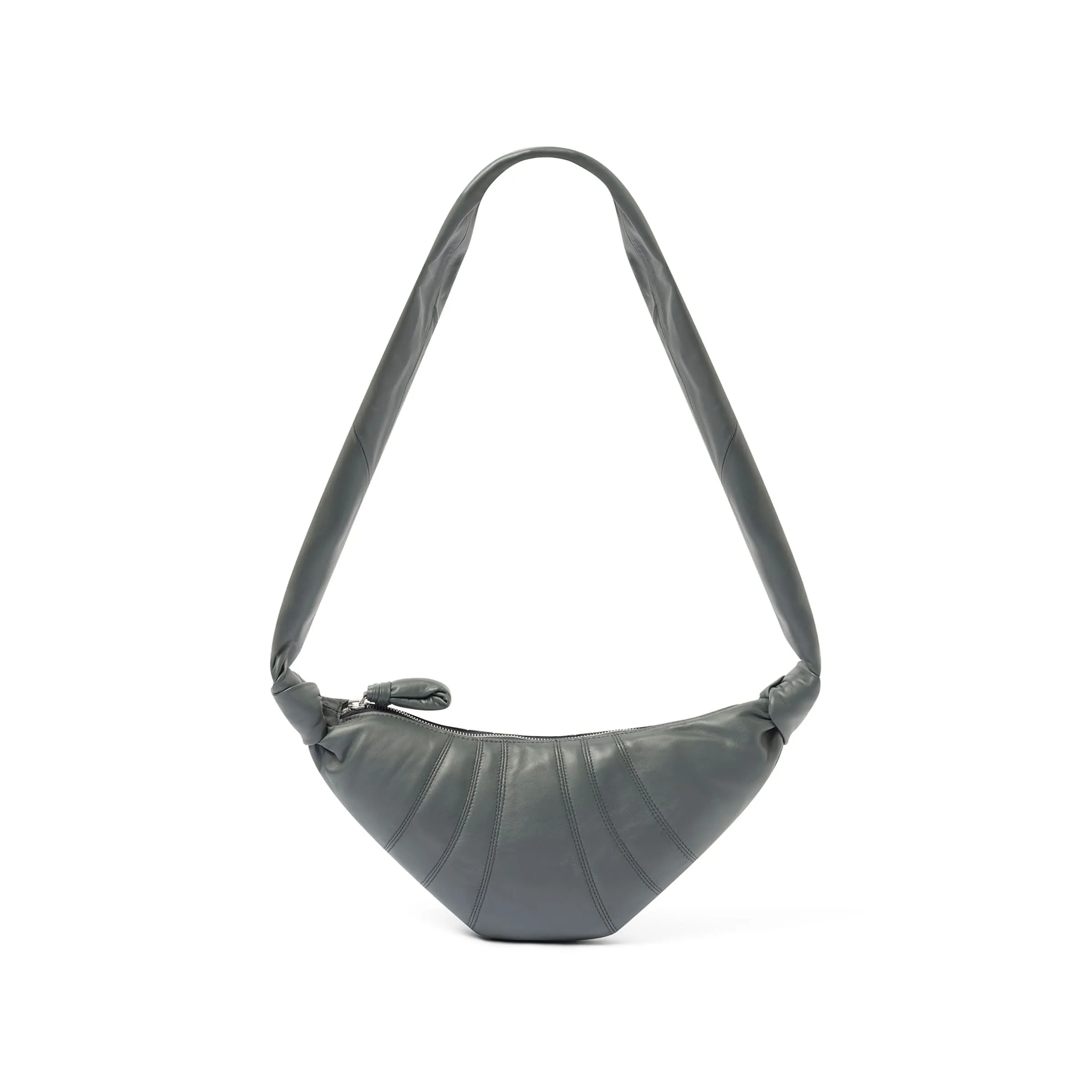 Lambskin Small Croissant Bag in Asphalt