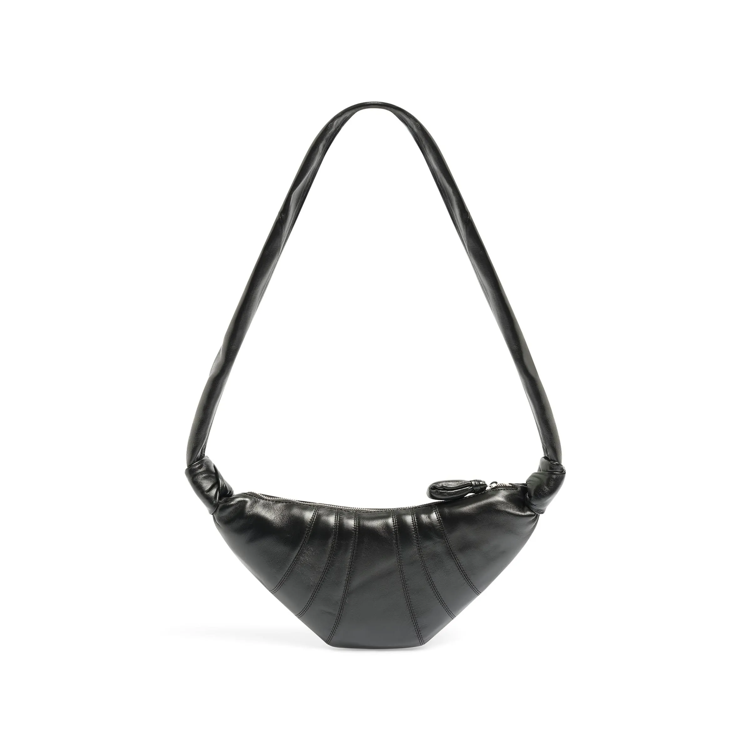 Lambskin Small Croissant Bag in Black