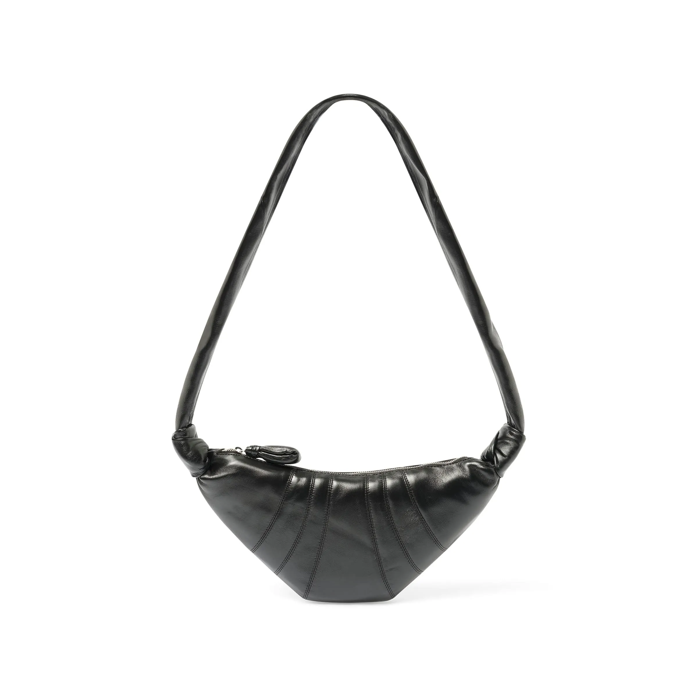 Lambskin Small Croissant Bag in Black