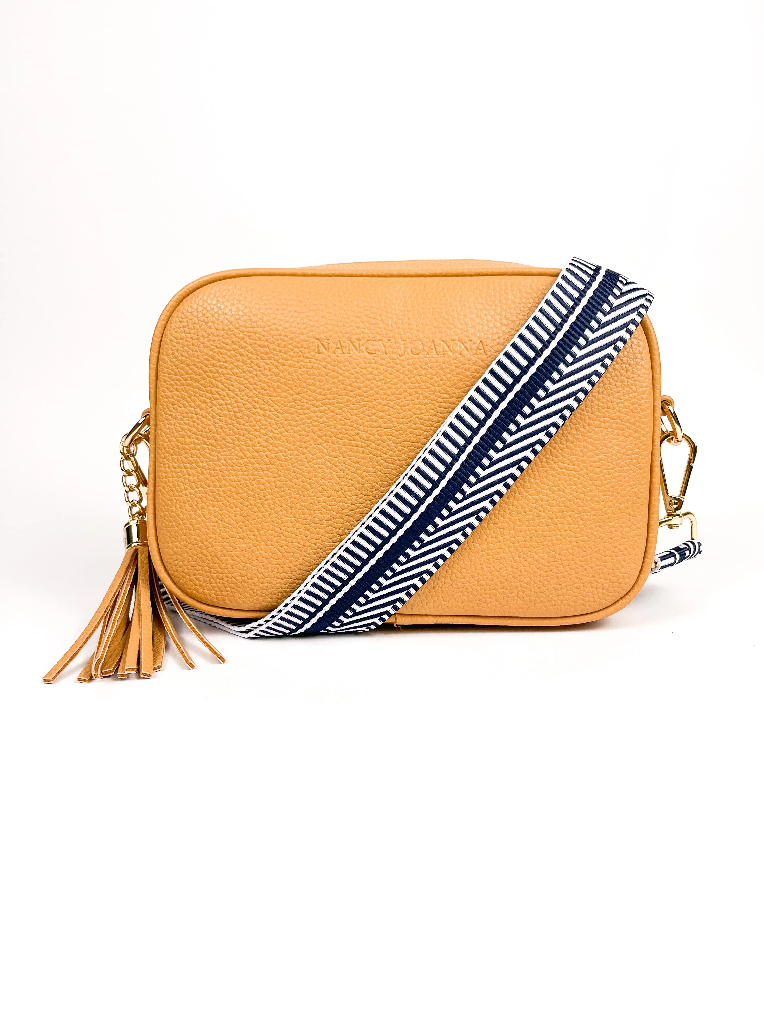 NAVY HALF ZIGZAG CROSSBODY STRAP