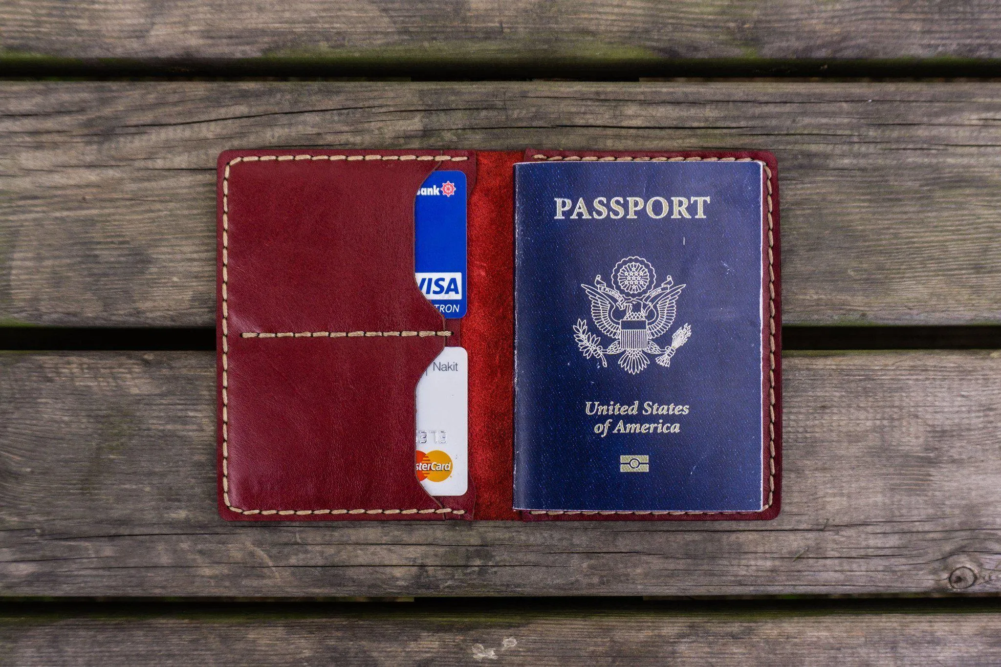 No.06 Leather Passport Holder-Red 1