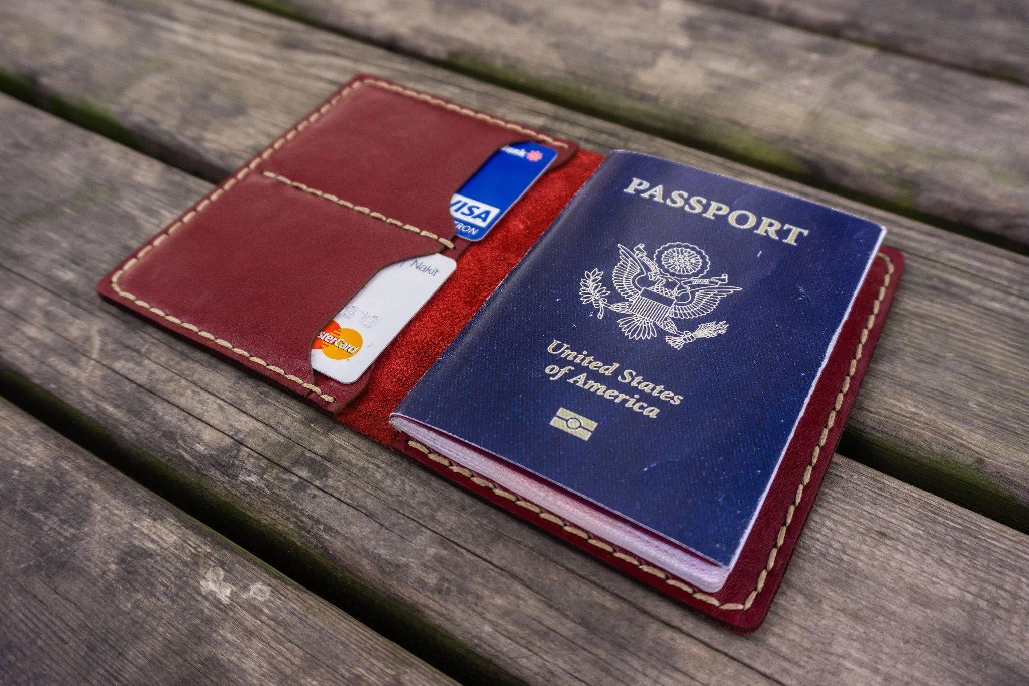 No.06 Leather Passport Holder-Red 1