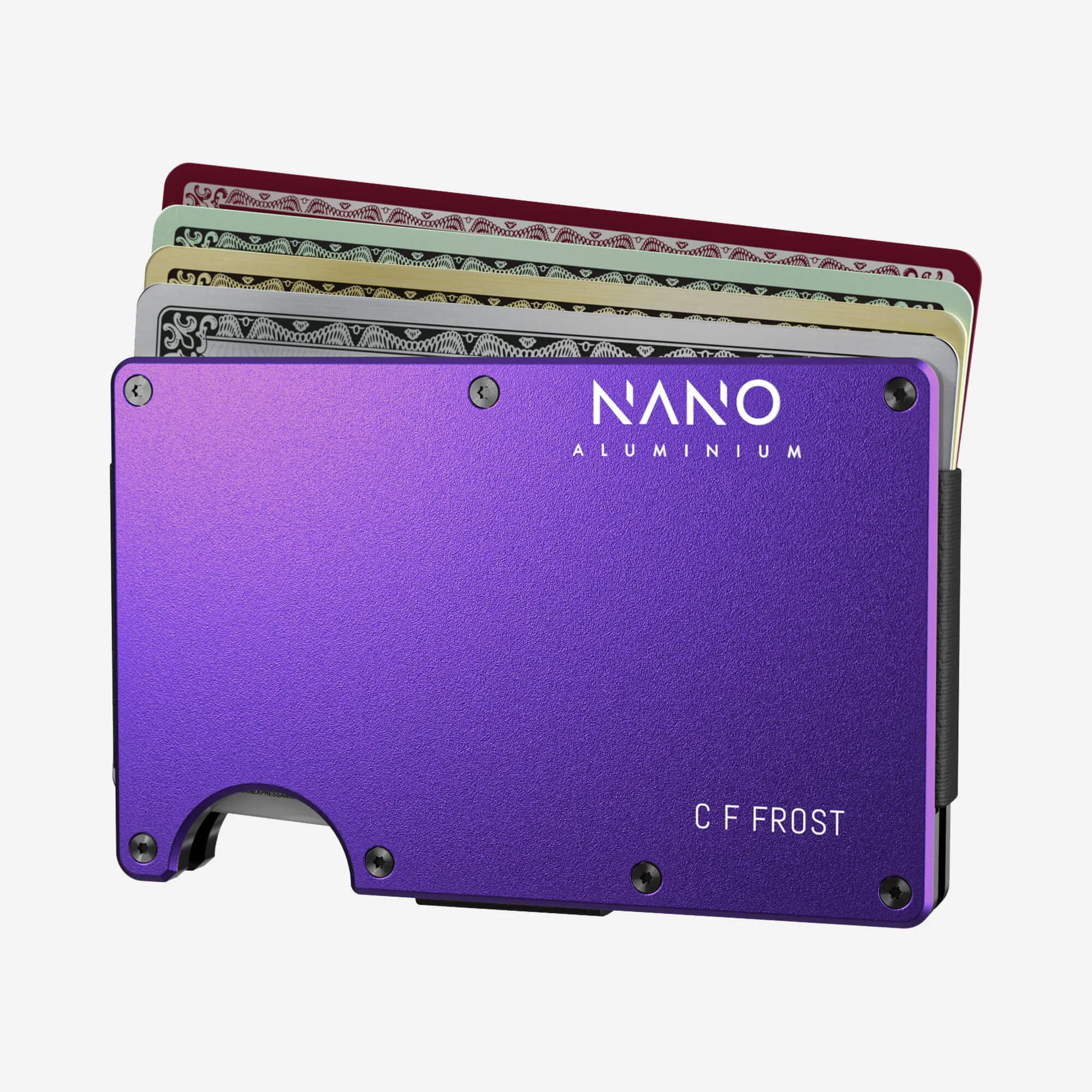 Personalised AirTag Money Clip Wallet (Nebula Purple)