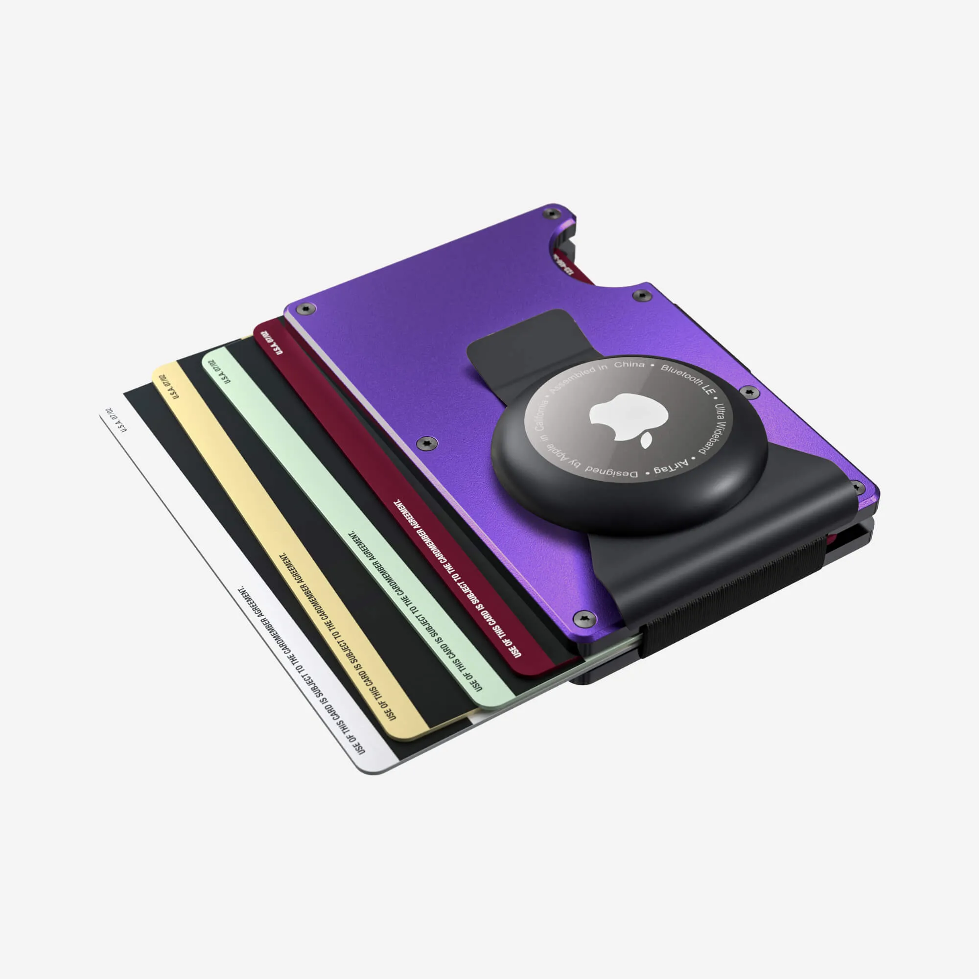 Personalised AirTag Money Clip Wallet (Nebula Purple)