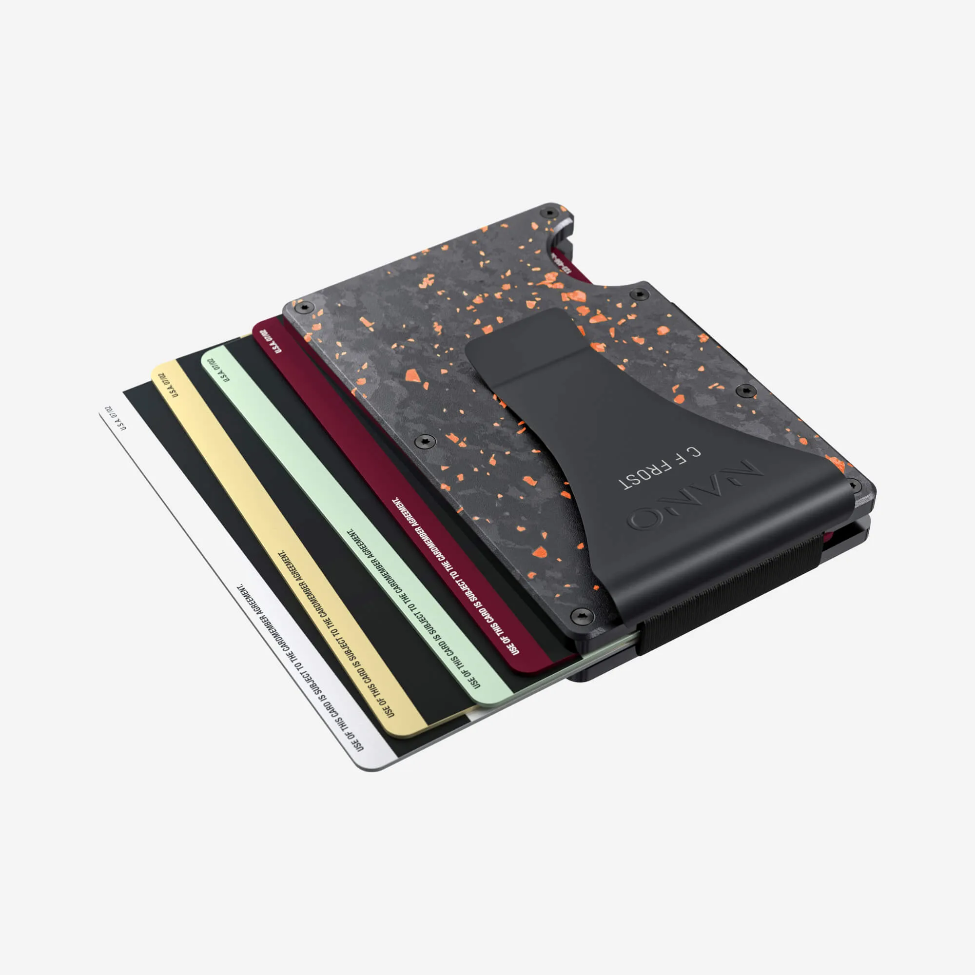 Personalised Money Clip Wallet (Nero/Arancia)