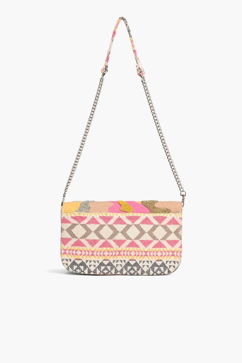 Pink Camo Embellished Shoulder Bag