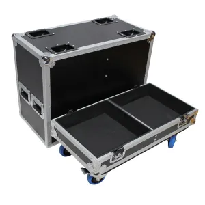 ProX X-RCF-SUB905AS Flight Case for Two RCF SUB 905-AS Subwoofers W-4 In. Wheels