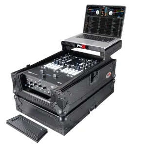 ProX XS-RANE72LTBL 11" DJ Mixer Road Case W/Laptop Shelf<br>for Rane Seventy-Two 72 and Rane Seventy (Black on Black)