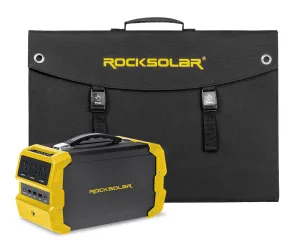 ROCKSOLAR Nomad 400W 444Wh Portable Solar Generator Kit