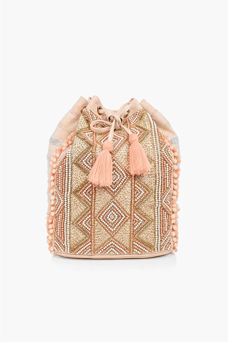 Rose Gold Embellished Backpack