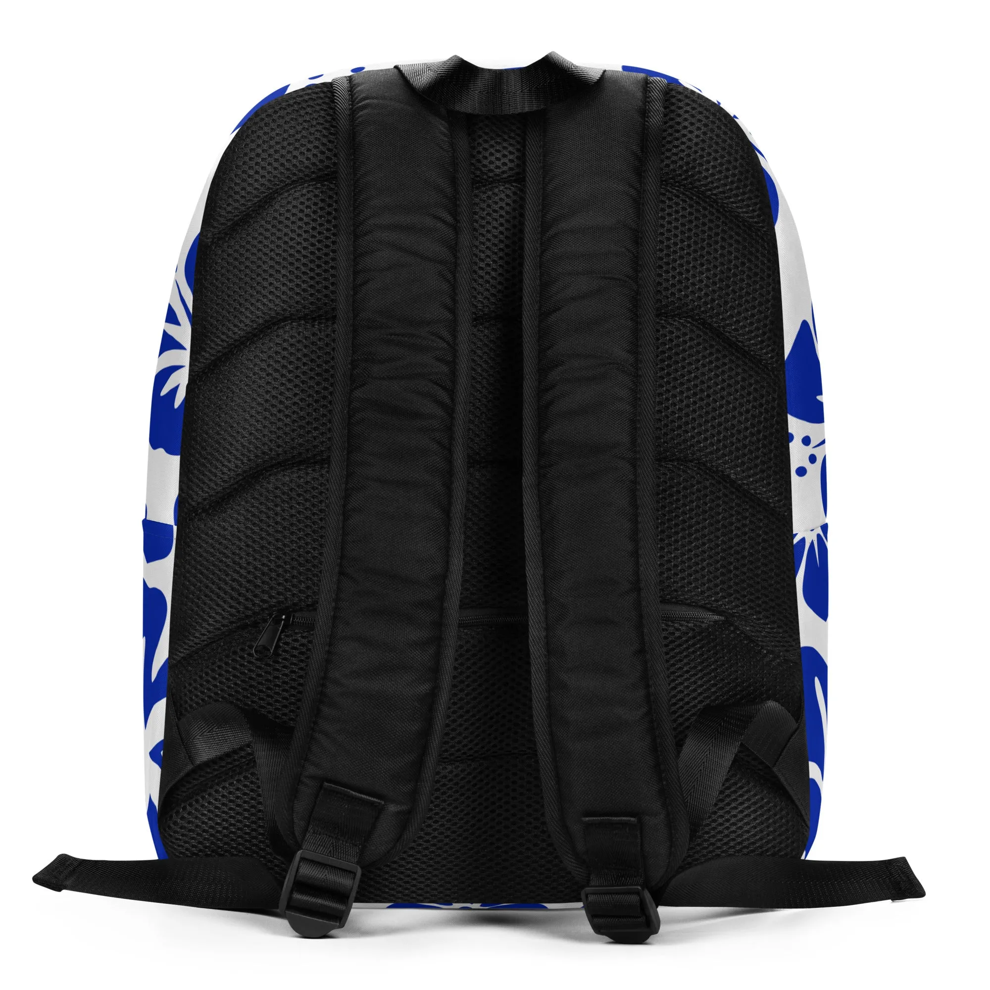 Royal Blue and White Hawaiian Print Backpack