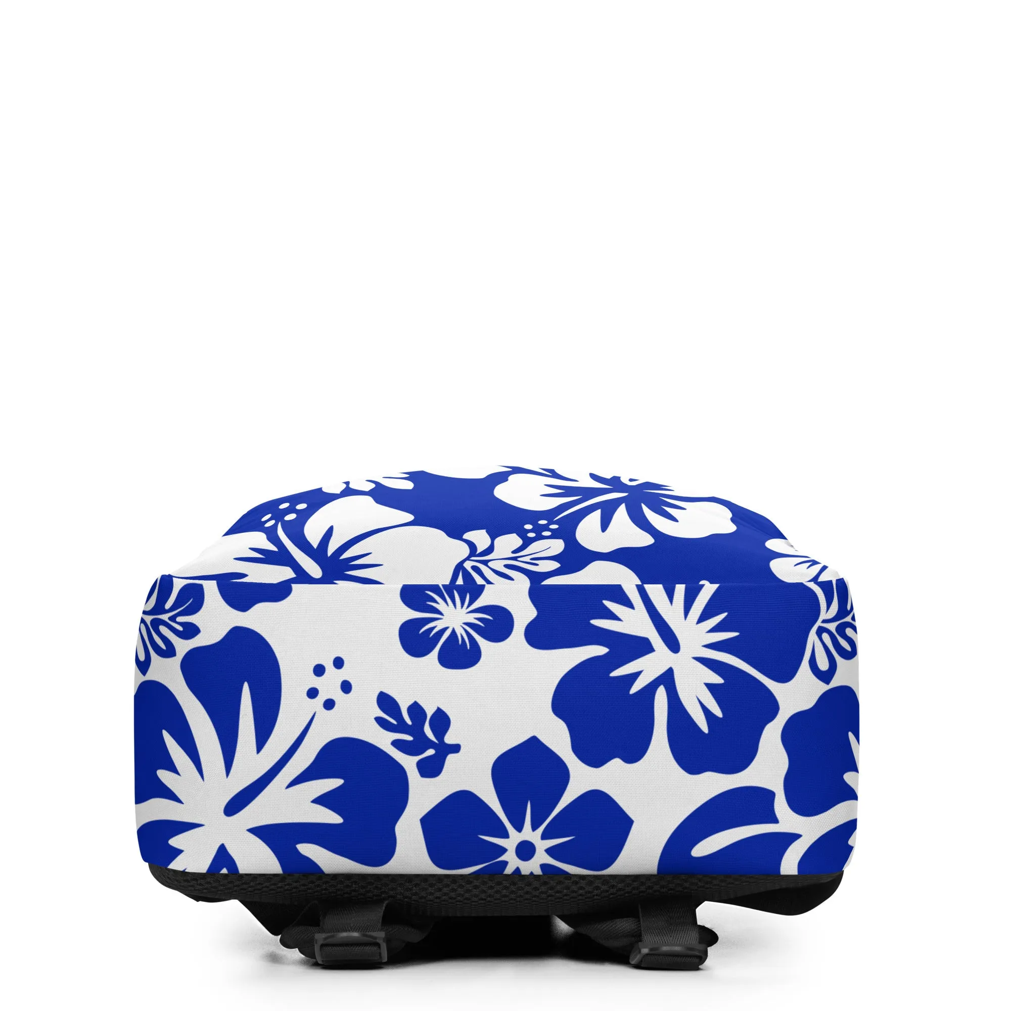 Royal Blue and White Hawaiian Print Backpack