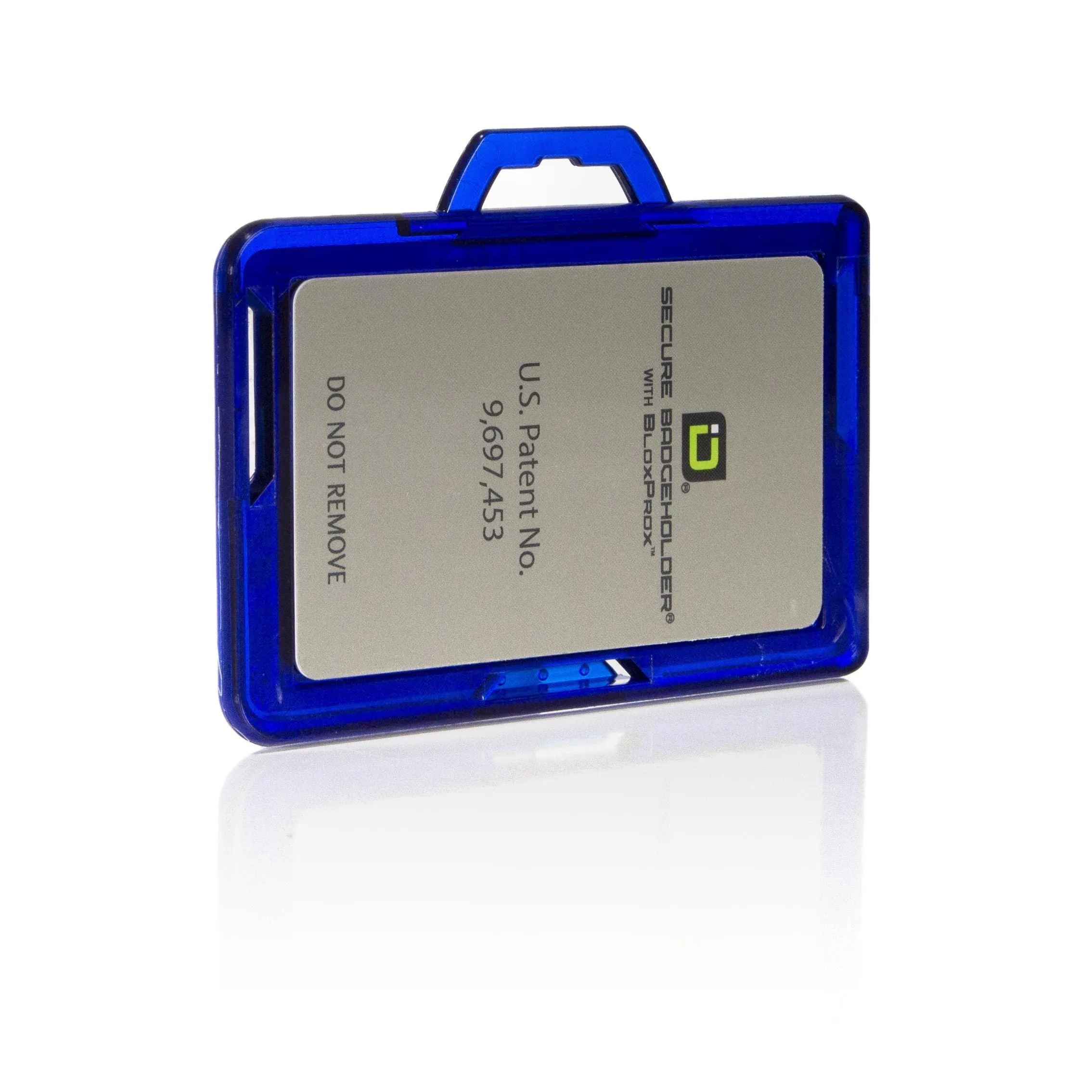 Secure Badge Holder BloxProx ™ Lite LANDSCAPE - Protects 125Khz HID Prox - 1 ID Card Holder