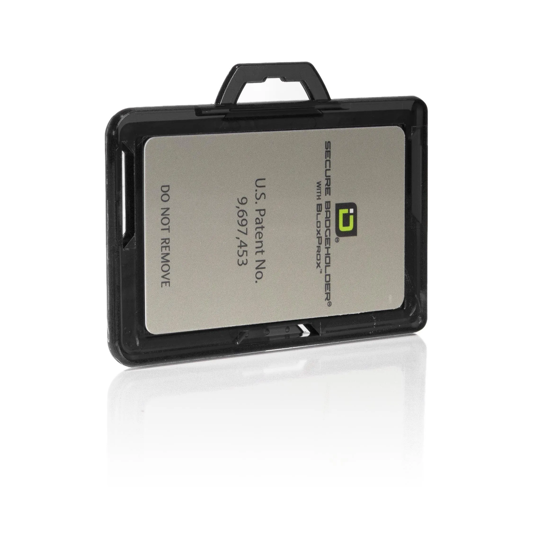 Secure Badge Holder BloxProx ™ Lite LANDSCAPE - Protects 125Khz HID Prox - 1 ID Card Holder