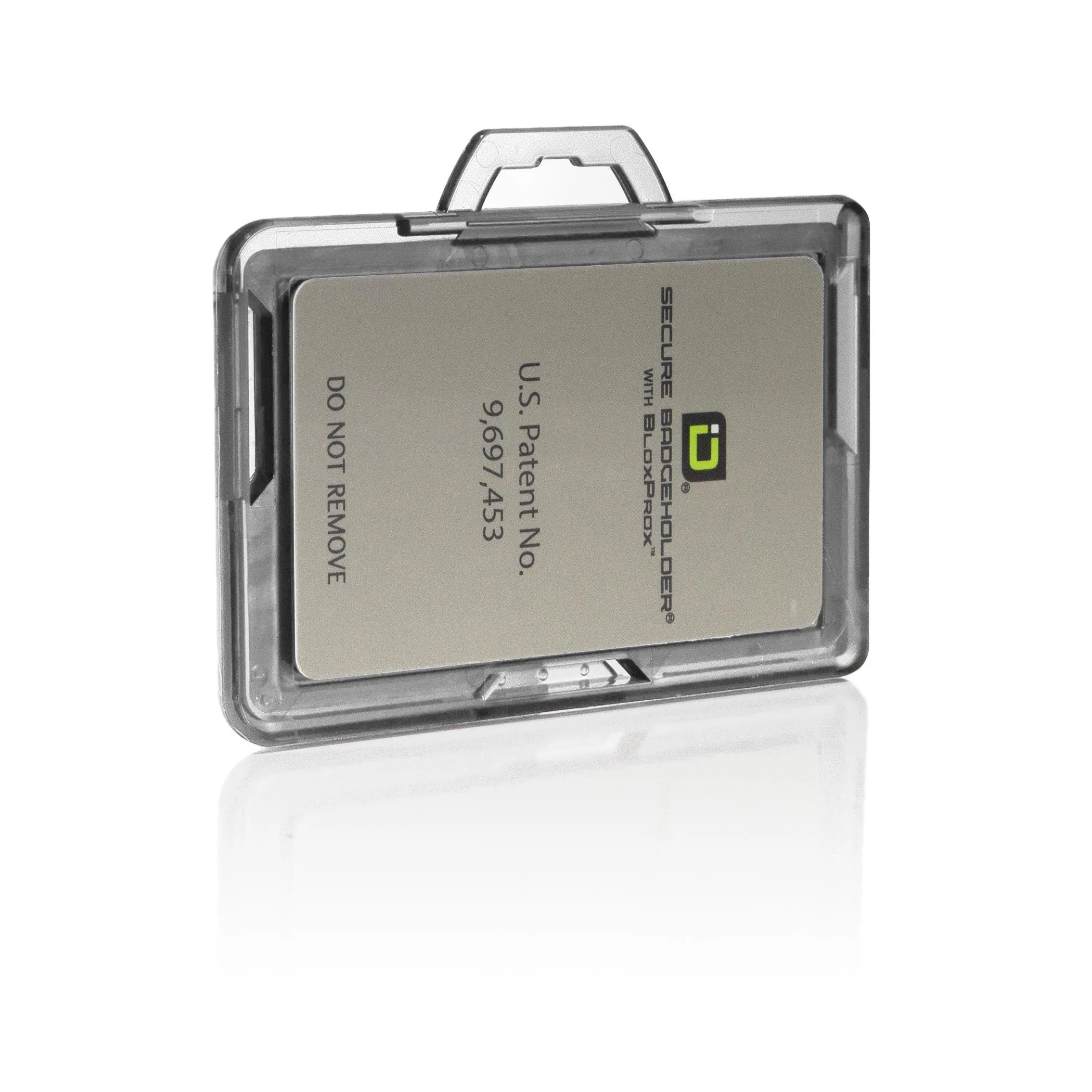 Secure Badge Holder BloxProx ™ Lite LANDSCAPE - Protects 125Khz HID Prox - 1 ID Card Holder