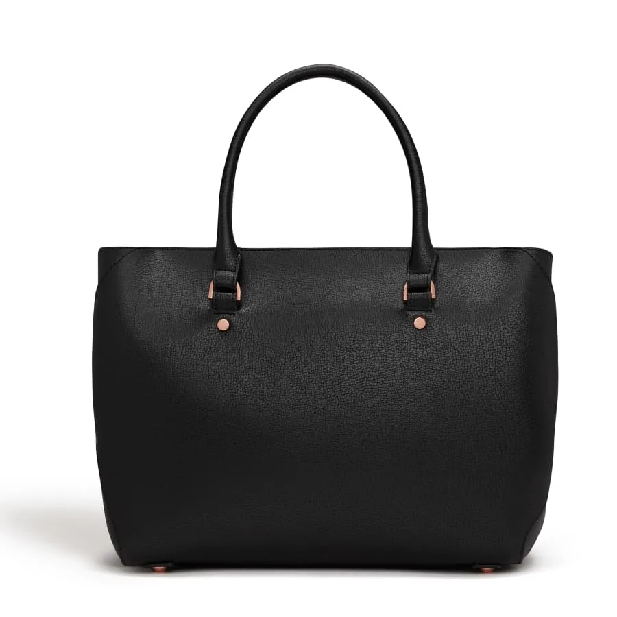 Sophie Vegan Leather Tote Bag | Black