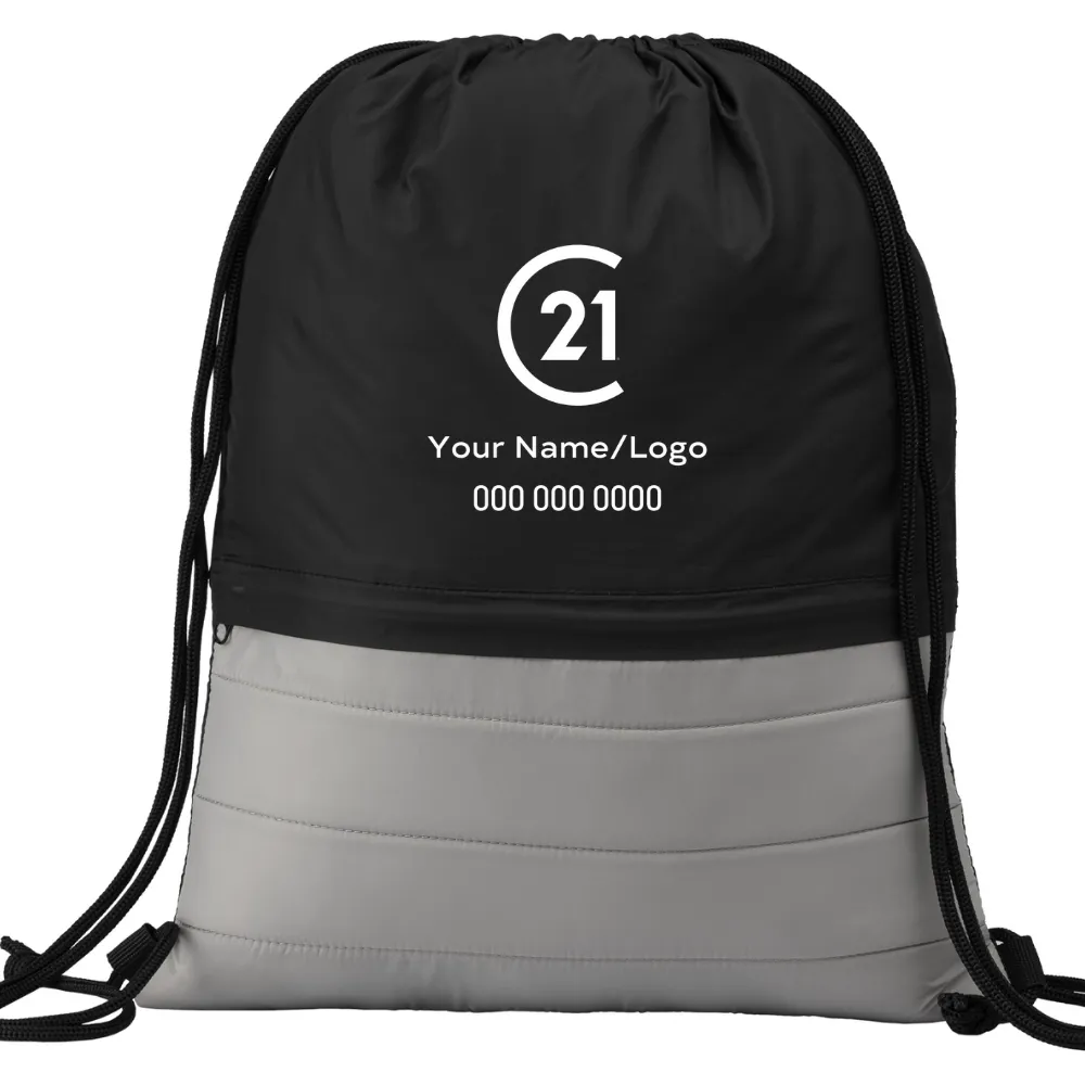 Sports Style Nylon Drawstring Backpack - Your Name/Logo - FREE SHIPPING