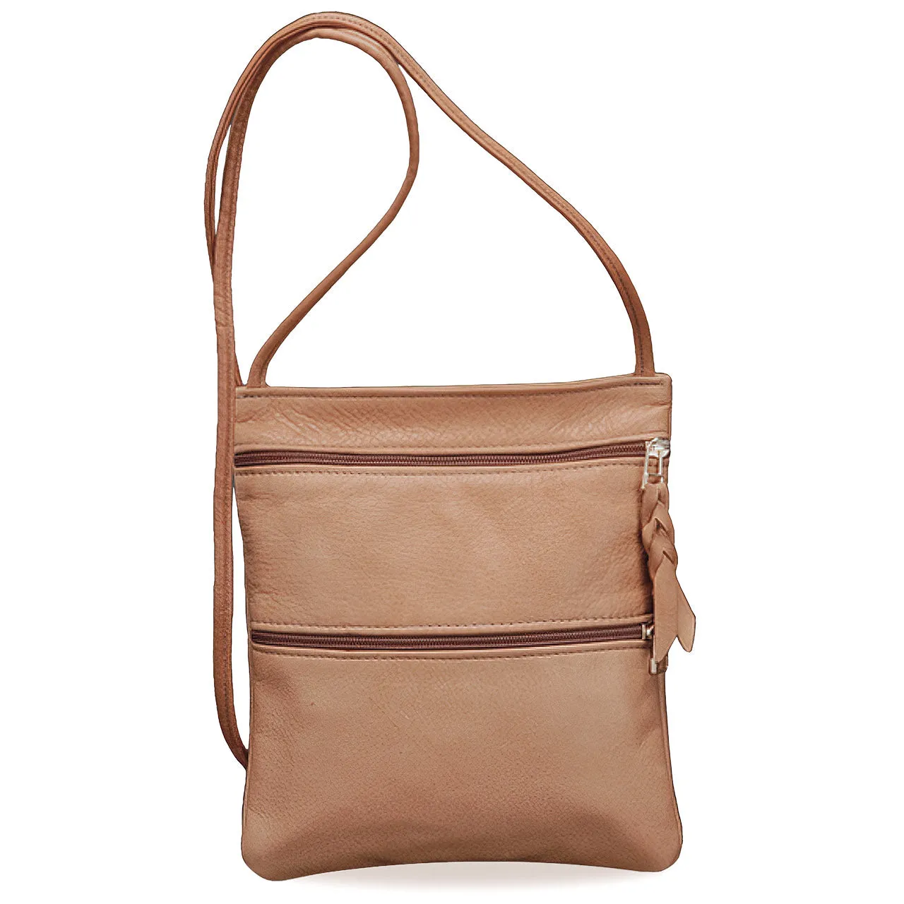 Sven small three-zip leather crossbody bag