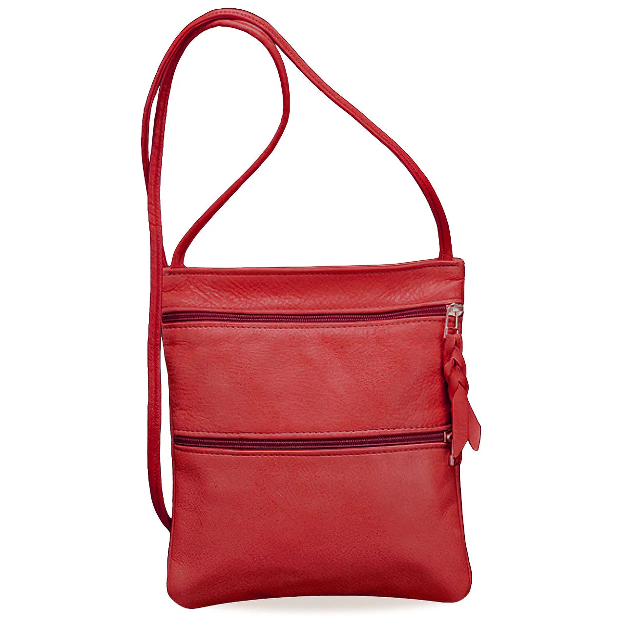 Sven small three-zip leather crossbody bag