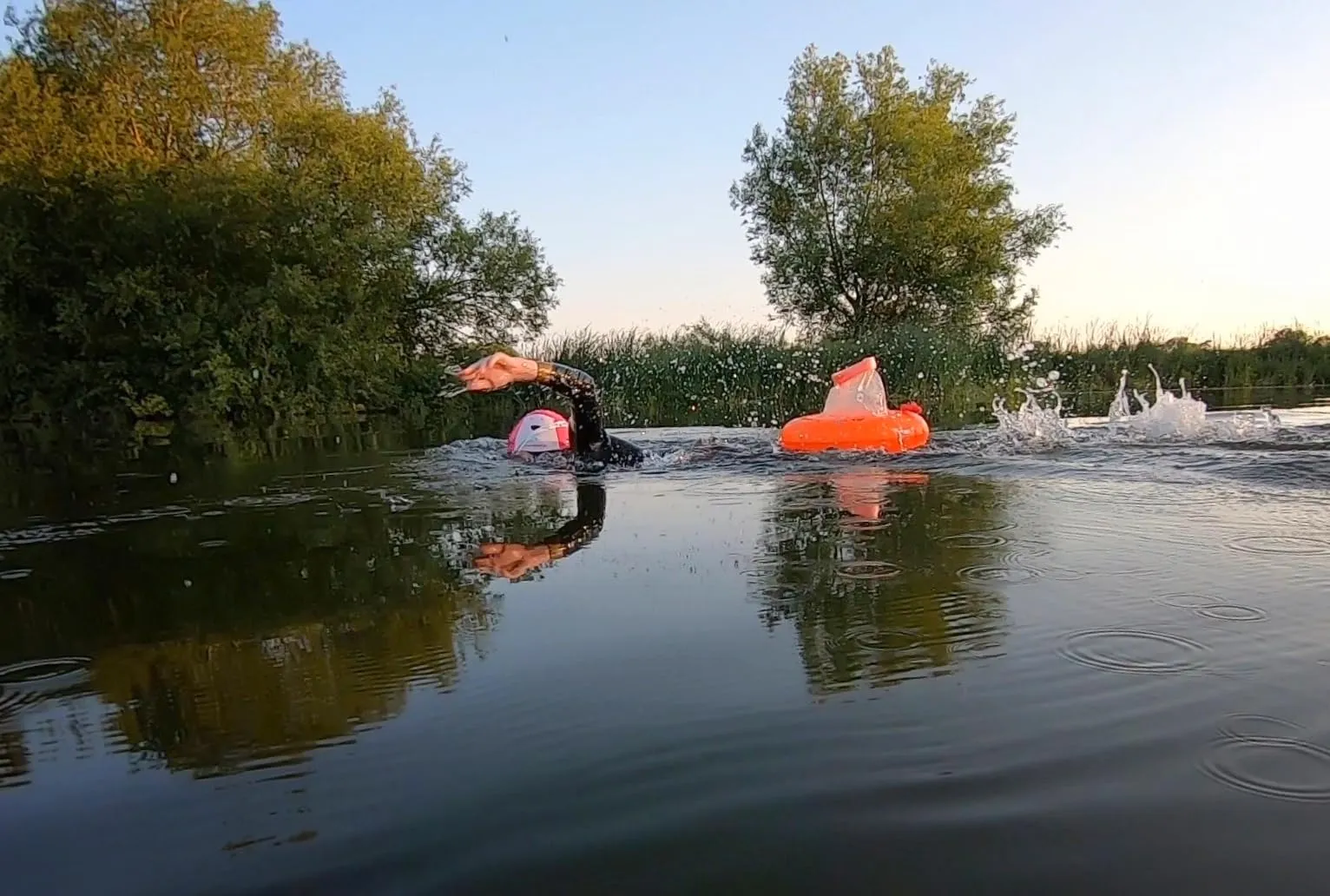 Swim Secure Tow Donut with Integrated Dry Bag- High Visibility Orange