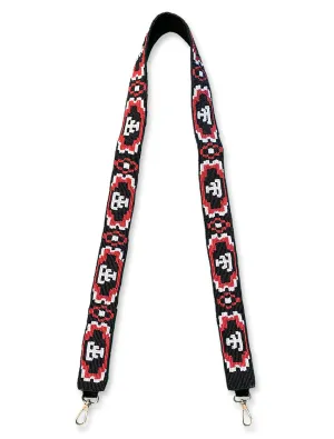 Texas Tech Dark Horse "Aztec Floral" Black Beaded Purse Strap